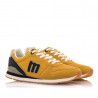 Zapatillas deportivas Mustang 84467 joggo classic mostaza con detalles azules y grises