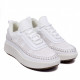 Zapatillas blancas con malla y plataforma - Querol online