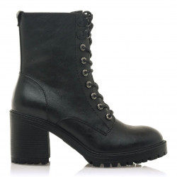 Botins de taló Mustang 52839 maya amb cordons i cremallera lateral - Querol online