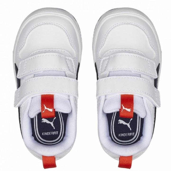 Zapatillas Puma multiflex blancas con logo azul y detalles rojos - Querol online