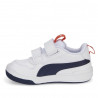 Sabatilles Puma multiflex blanques amb logo blau i detalls vermells