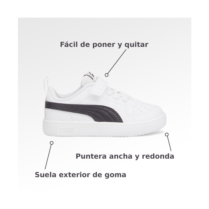 Zapatillas deporte Puma Rickie AC con logo en negro infantiles - Querol online