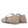 Bailarinas Corina Mary Jane de terciopelo beige de puta cuadrada