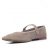 Bailarinas Corina Mary Jane de terciopelo beige de puta cuadrada
