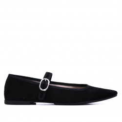 Bailarinas Mary Jane de terciopelo negras de punta cuadrada - Querol online