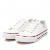 Zapatillas lona Xti blancas con cordones y ribete rojo