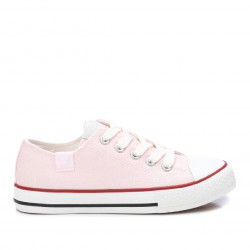 Sabatilles lona Xti roses amb cordons i rivet vermell - Querol online