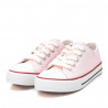 Zapatillas lona Xti rosas con cordones y ribete rojo