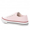 Zapatillas lona Xti rosas con cordones y ribete rojo