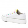 Zapatillas lona Xti blancas con ojales de colores