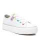 Zapatillas lona Xti blancas con ojales de colores - Querol online