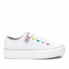 Zapatillas lona Xti blancas con ojales de colores