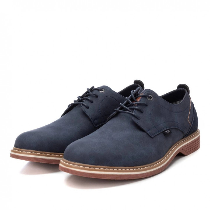 Zapatos sport Xti azules con ribete marrón trasero - Querol online