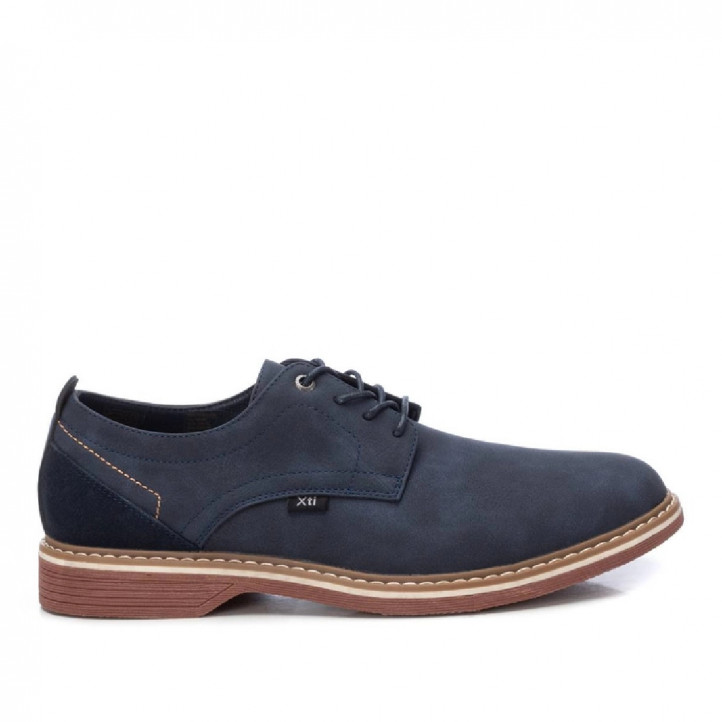 Zapatos sport Xti azules con ribete marrón trasero - Querol online