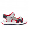 sandalias Xti grises con ribete rojo y triple velcro