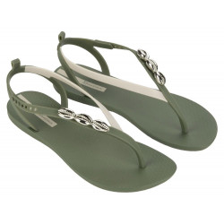 CHANCLAS DE MUJER IPANEMA SALTY II SANDAL FEM GREEN/BEIGE/SILVER - Querol online