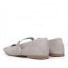 Bailarinas Mary Jane de terciopelo beige claro de punta cuadrada