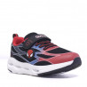 Zapatillas deporte QUETS! rojas y negras con detalle de Spiderman y luces