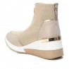 Zapatillas cuña Xti beige estilo calcetín con logo delantero