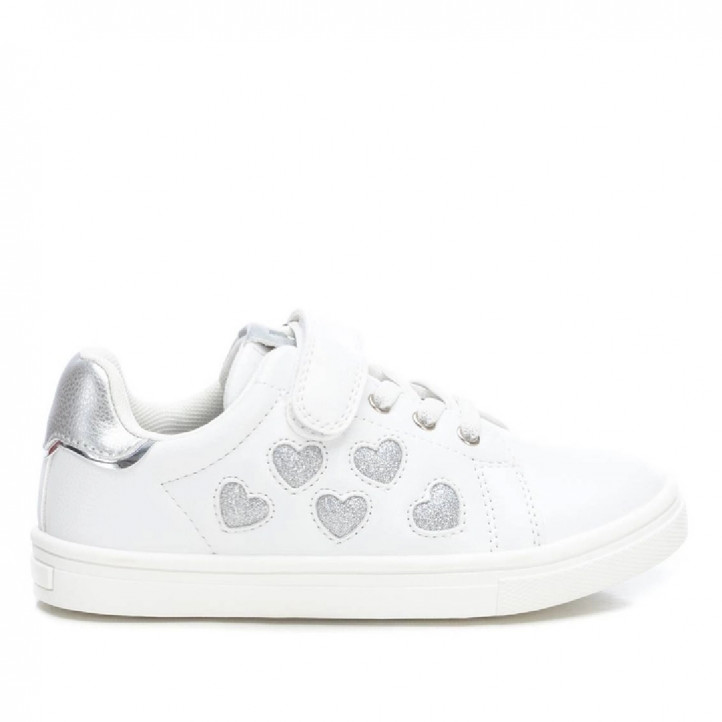 Zapatillas Xti blancas con corazones metalizados y cordones elásticos - Querol online