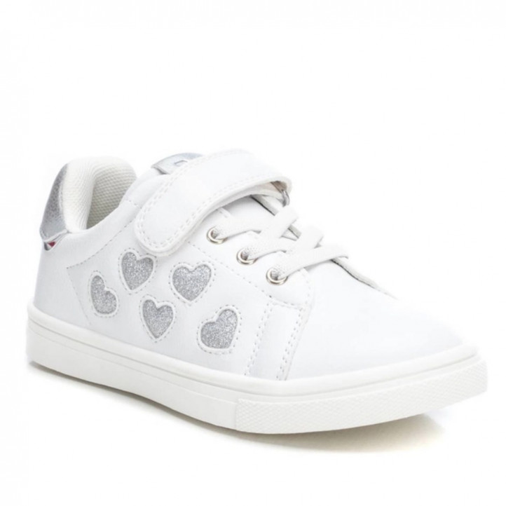 Zapatillas Xti blancas con corazones metalizados y cordones elásticos - Querol online