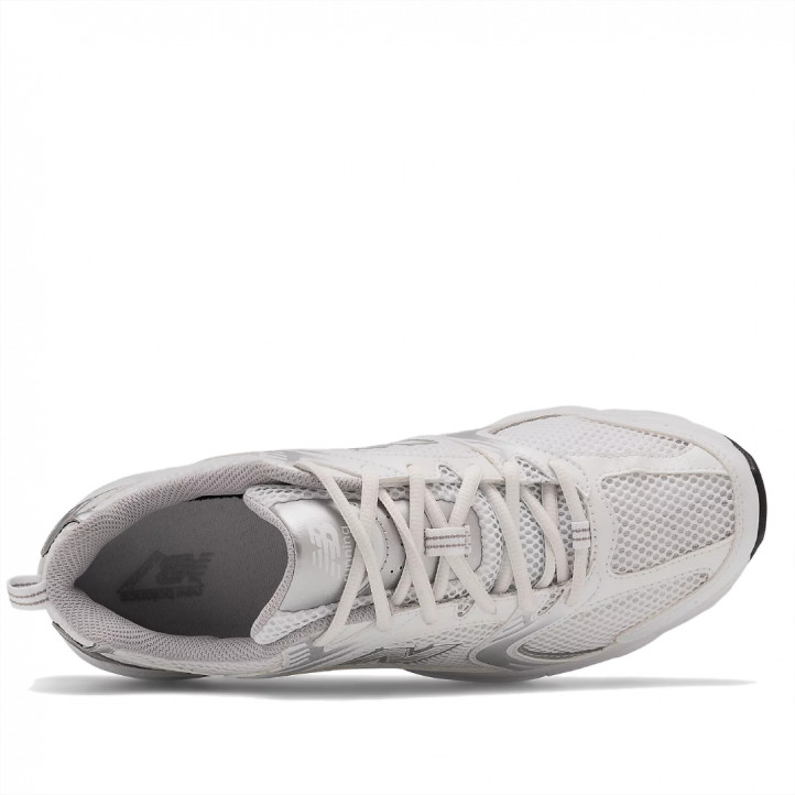 Zapatillas New Balance 530 blancos con plata metalizado - Querol online