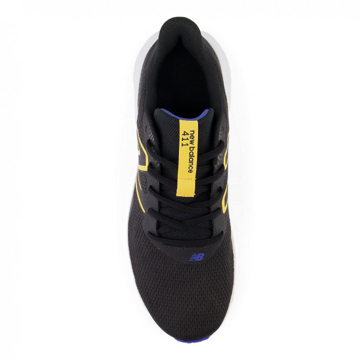 Zapatillas deportivas New Balance 411v3 negras con azul marino y caléndula caliente - Querol online