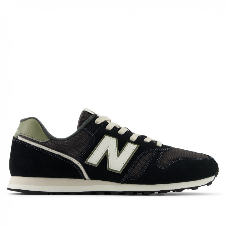 Zapatillas New Balance 373 negras con detalles verdes - Querol online