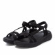 Sandalias planas Xti negra estilo deportivo con cierre de velcro - Querol online