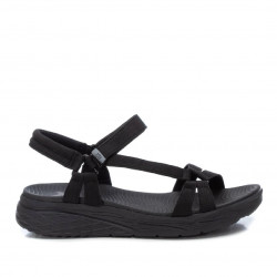 Sandàlies planes Xti negre estil esportiu amb tancament de velcro - Querol online