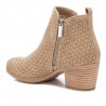 Botines tacón Refresh beige calados con tirador trasero y cremallera
