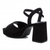 Sandalias tacón Xti negras con tacón cuadrado y detalle plateado