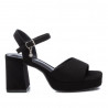 Sandalias tacón Xti negras con tacón cuadrado y detalle plateado