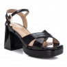 Sandalias tacón Xti negras cruzadas con tacón cuadrado