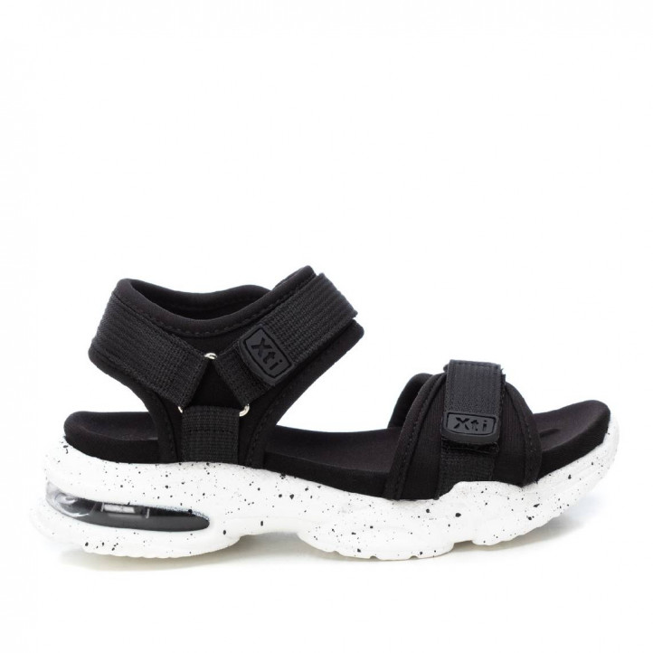sandalias Xti negras con doble velcro y cámara de aire - Querol online