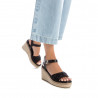 Sandalias cuña Xti negras con patrón de círculos