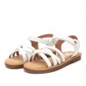 sandalias Xti blancas con tiras cruzadas y cierre de velcro al tobillo