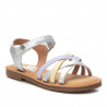sandalias Xti plateadas con tiras cruzadas y cirre de velcro al tobillo