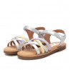 sandalias Xti plateadas con tiras cruzadas y cirre de velcro al tobillo