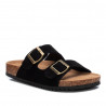 Sandalias planas Xti negras con doble hebilla dorada y estilo bios