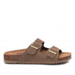 Sandàlies planes Xti taupe amb doble sivella daurada i estil bios - Querol online