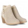 Botines tacón Chika 10 beige con detalle cremallera lateral