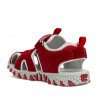 sandalias Bull Boys rojas con dinosaurio verde