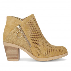 Botins de taló Chika 10 marrons amb detall cremallera lateral - Querol online