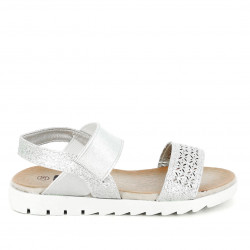 sandalias K-TINNI plateadas con pupruina - Querol online