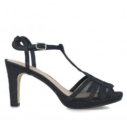 Sandalias tacón Menbur con tira en el empeine y detalles de tul berenices - Querol online