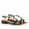 Sandalias planas Maria Mare casit negras con tira decorada con brillantes