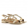 Sandalias planas Maria Mare casit doradas con tira decorada con brillantes