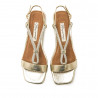 Sandalias planas Maria Mare casit doradas con tira decorada con brillantes