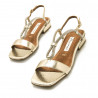 Sandalias planas Maria Mare casit doradas con tira decorada con brillantes